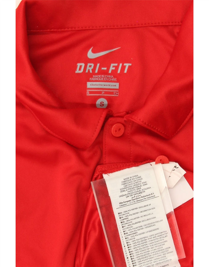 Camisa polo masculina Nike Dri Fit pequena vermelha poliéster