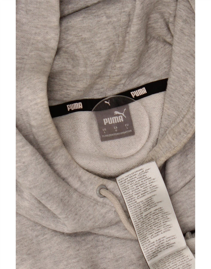 Puma feminino oversized moletom com capuz UK 16 grande algodão cinza