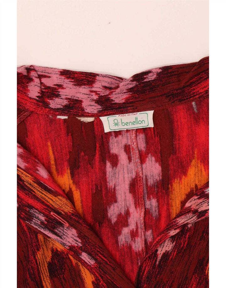 Blusa Camisa Feminina Benetton UK 12 Médio Vermelho Ikat