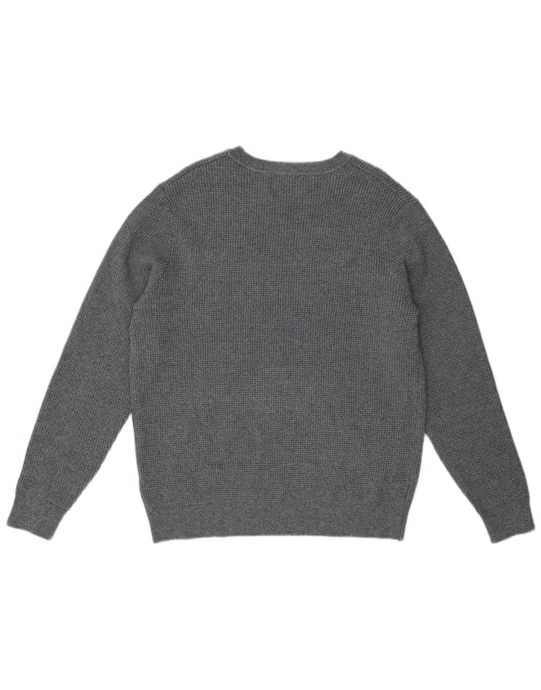 Suéter masculino Marks & Spencer com gola canoa grande algodão manchado cinza