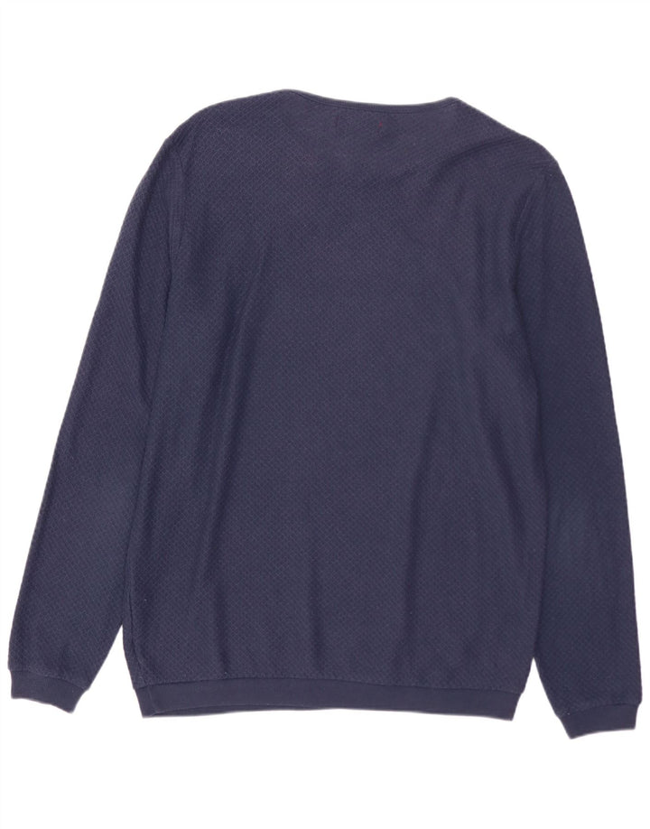Suéter masculino ZARA com gola canoa em poliéster azul marinho médio