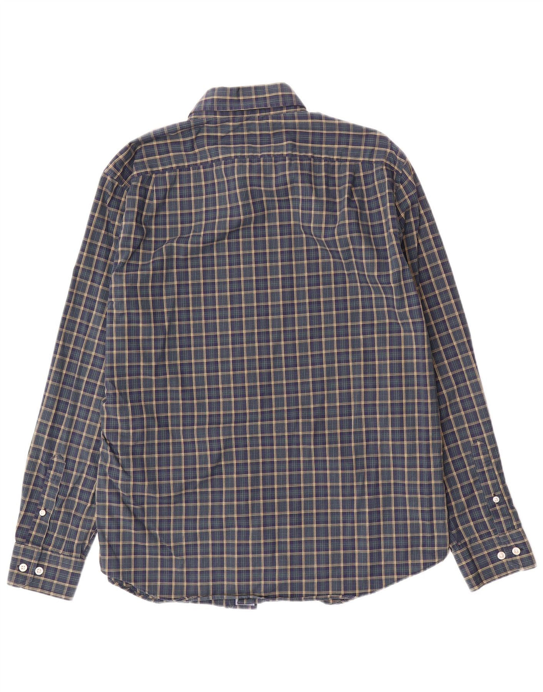 Camisa masculina Nautica grande algodão xadrez azul marinho
