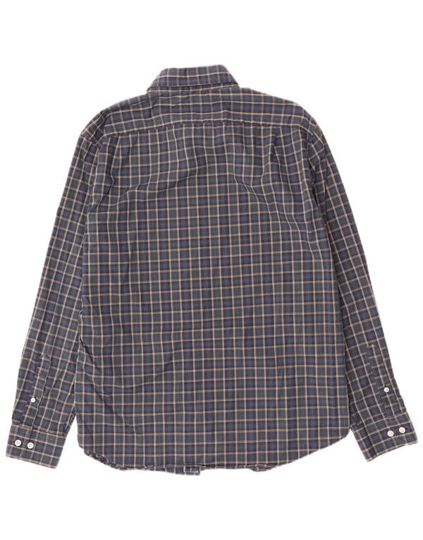 Camisa masculina Nautica grande algodão xadrez azul marinho
