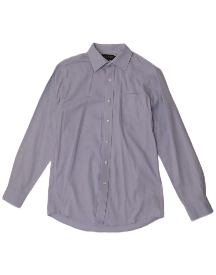 Camisa masculina Ralph Lauren tamanho 15 1/2 39 algodão azul médio