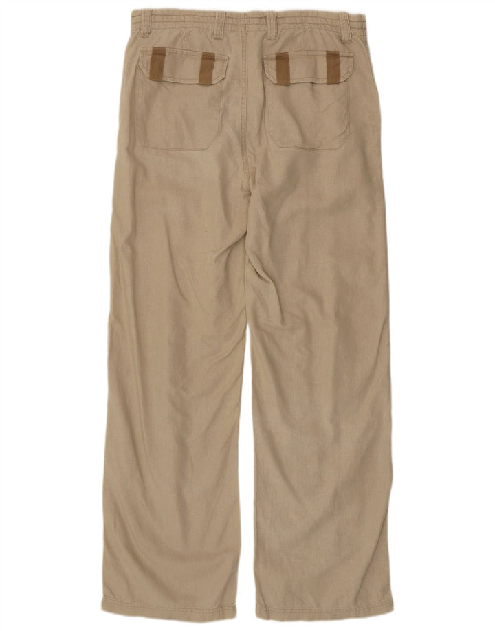 Calça chino reta feminina GUESS W32 L32 linho bege