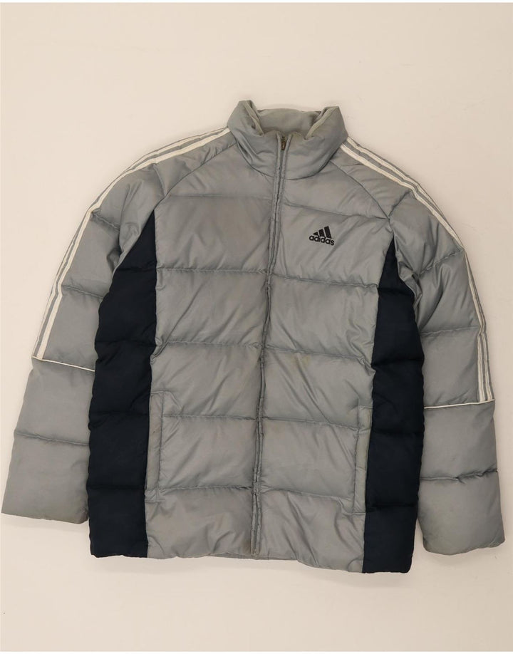 Jaqueta Adidas Masculina Loose Fit Acolchoada UK 36 Pequena Cinza Colourblock Poliéster