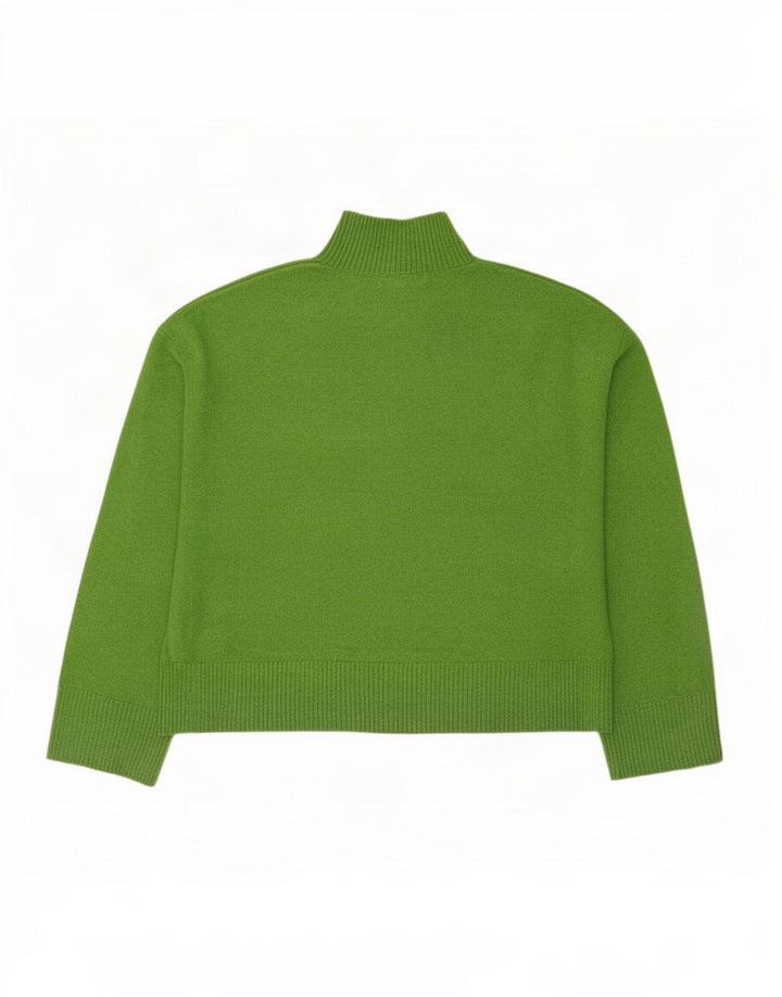 Suéter feminino Marks & Spencer com gola tartaruga Reino Unido 14 verde médio