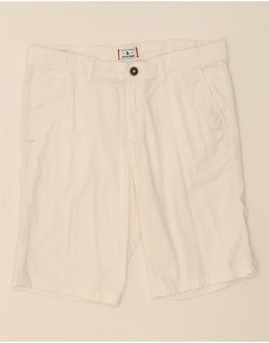 JACK & JONES Mens Chino Shorts Médio W32 Branco