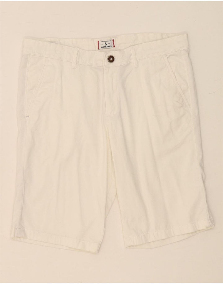 JACK & JONES Mens Chino Shorts Médio W32 Branco