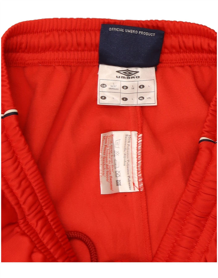 Calça de treino feminina Umbro UK 14 grande poliéster colorblock vermelho