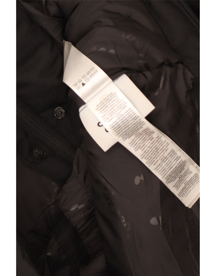 Jaqueta corta-vento feminina Wed'Ze com capuz UK 14 poliamida preta média