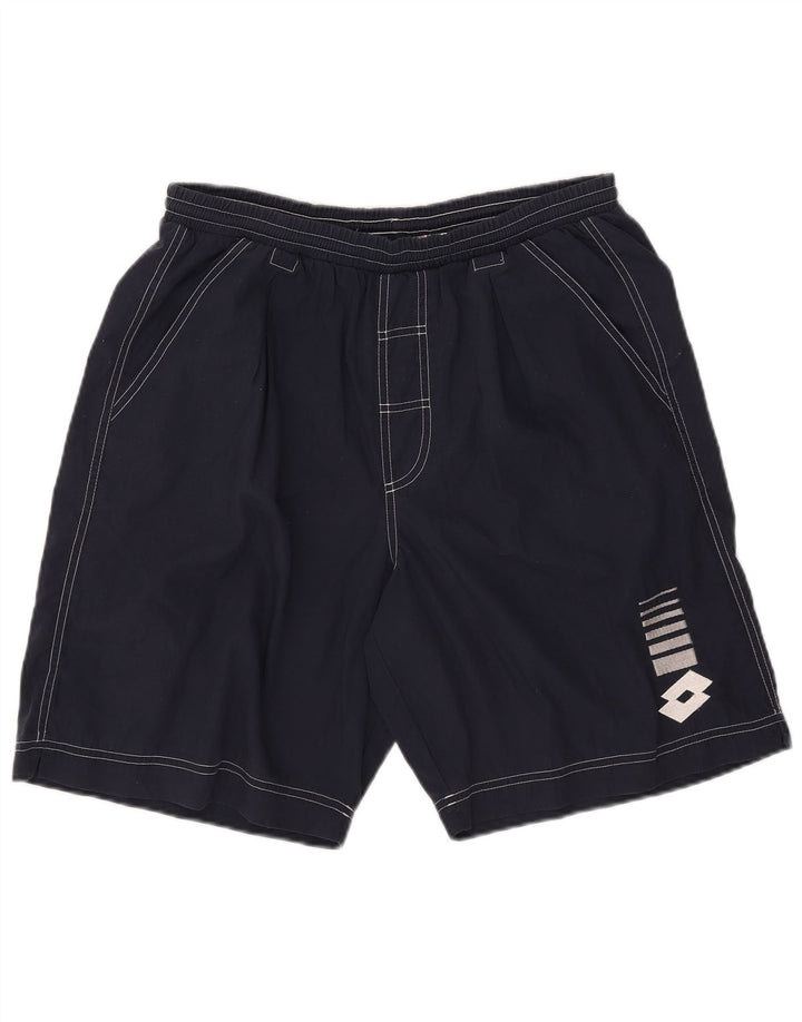 Shorts de natação masculino Lotto UK 40/42 grande poliéster azul marinho