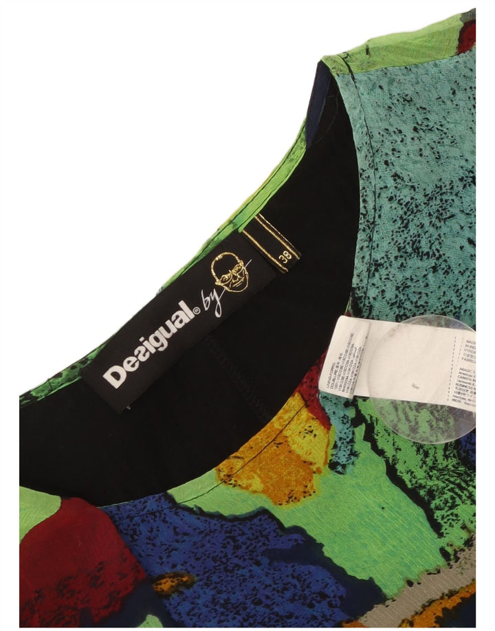 Vestido feminino Desigual com padrão abstrato linha A EU 38 médio multicolorido