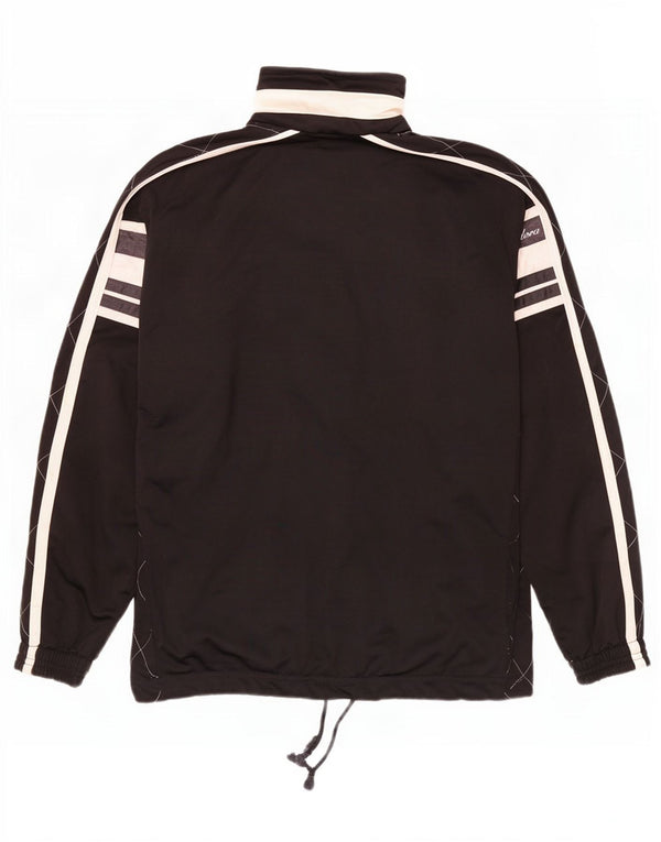 Diadora Womens Graphic Tracksuit Top Jacket UK 12 Medium Black Colourblock