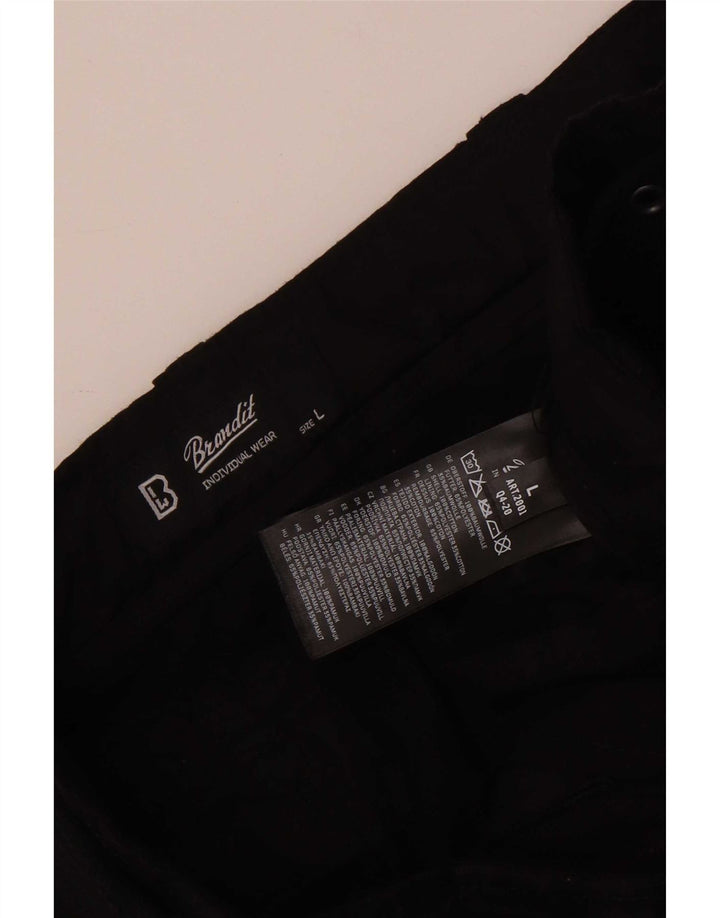 Brandit Mens Graphic Cargo Shorts Grande W34 Algodão Preto