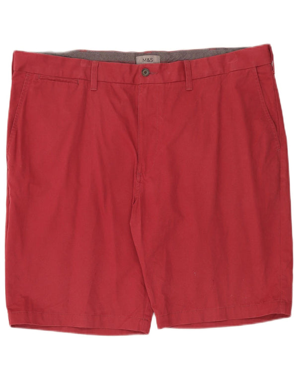 Shorts chino masculino Marks & Spencer W42 2XL algodão vermelho