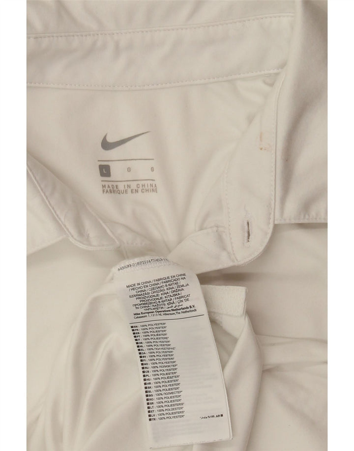 Camisa polo masculina NIKE grande poliéster branco
