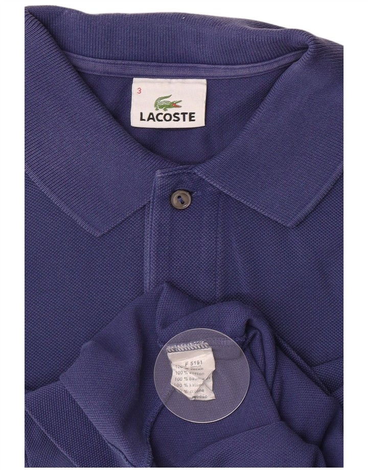 Camisa polo masculina Lacoste tamanho 3 médio algodão azul marinho