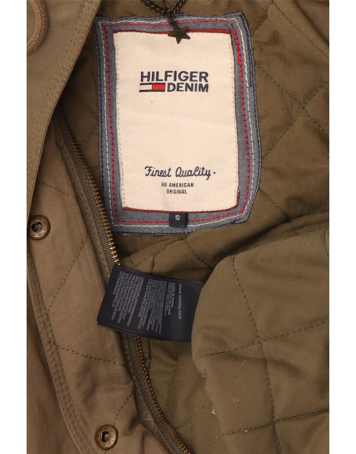 Jaqueta Parka Tommy Hilfiger Feminina Oversized com Capuz Reino Unido 10 Pequena Caqui