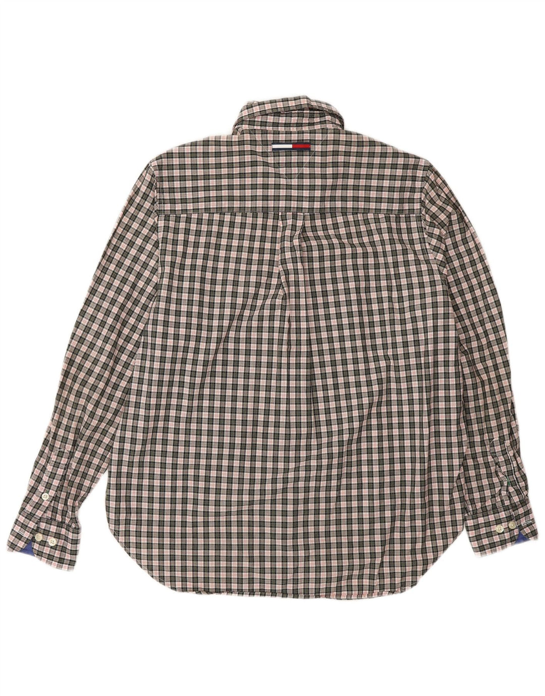 Camisa feminina TOMMY HILFIGER EUA 8 algodão xadrez cinza médio