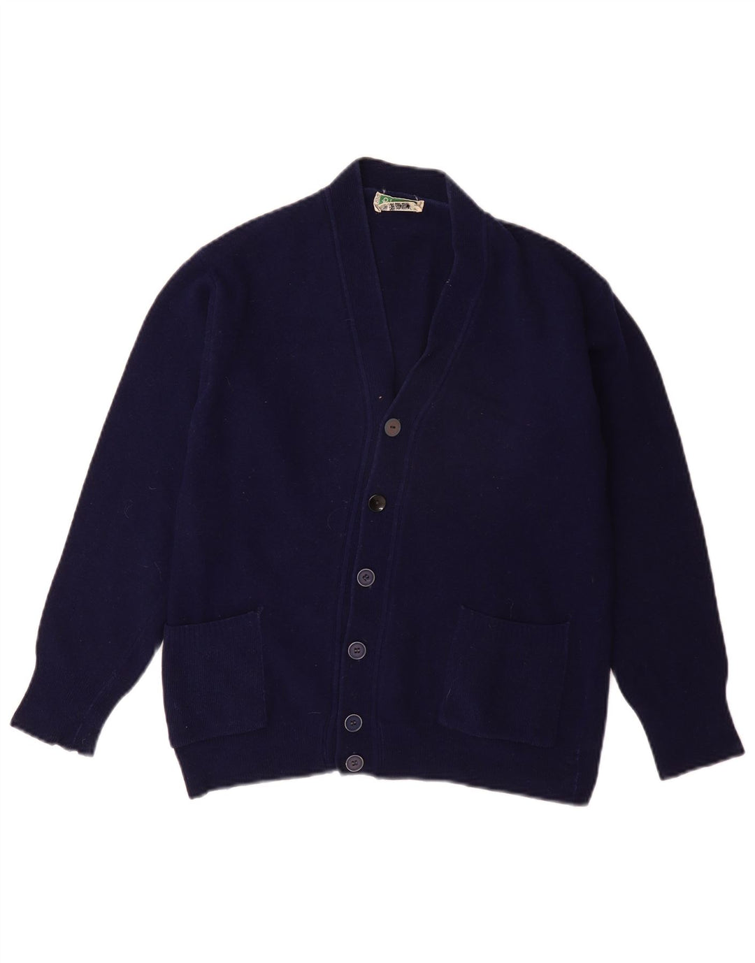 Suéter cardigã masculino BENETTON 13-14 anos lã azul marinho