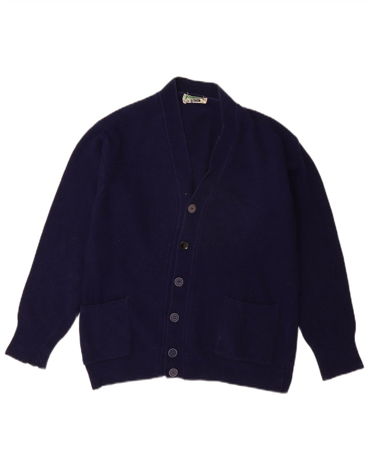 Suéter cardigã masculino BENETTON 13-14 anos lã azul marinho