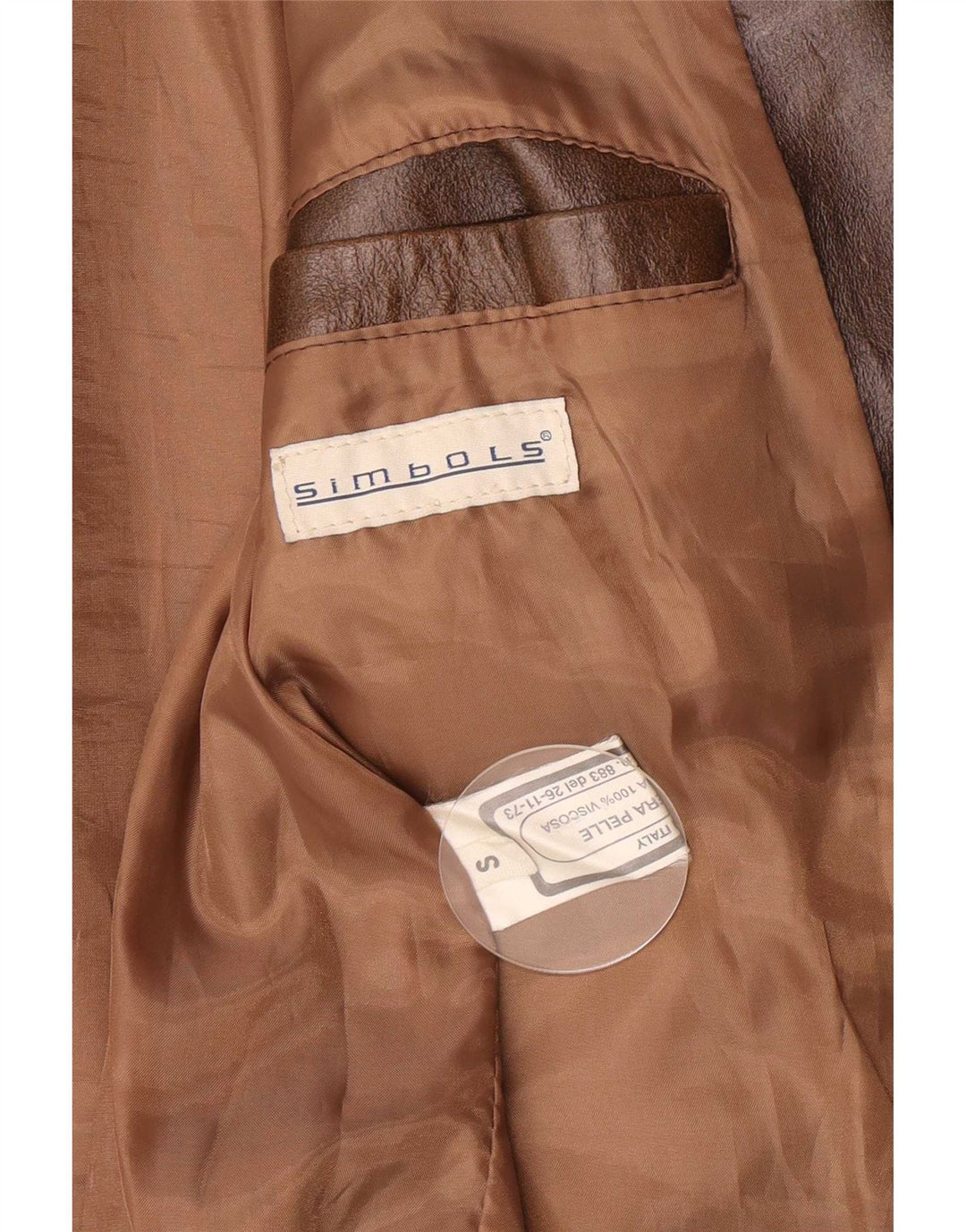 Jaqueta de couro masculina vintage UK 36 pequena marrom clássica