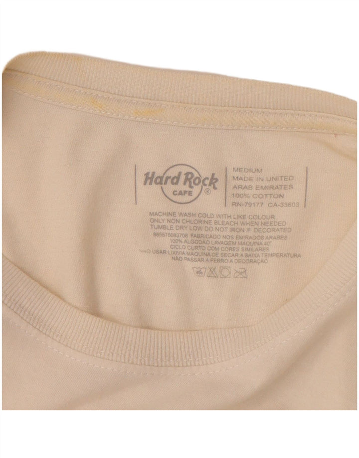Camiseta masculina Hard Rock Cafe Lisboa Graphic Top Médio Off White Algodão