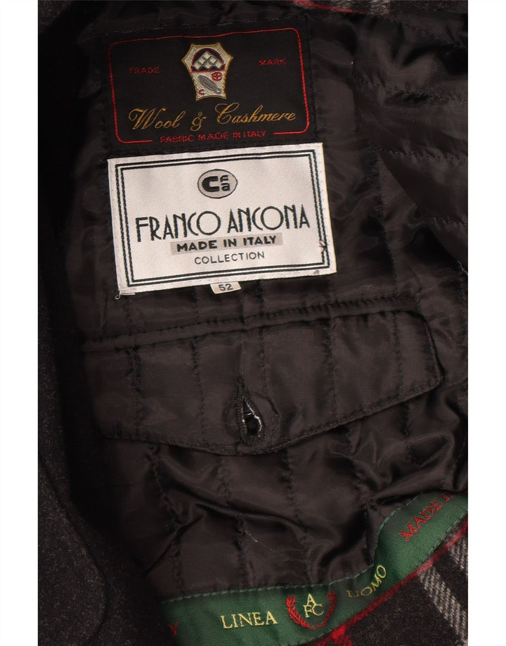 Sobretudo masculino Franco Ancona IT 52 XL lã preta