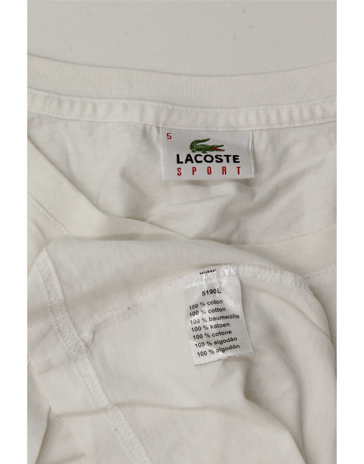Camiseta masculina Lacoste tamanho superior 5 grande algodão branco