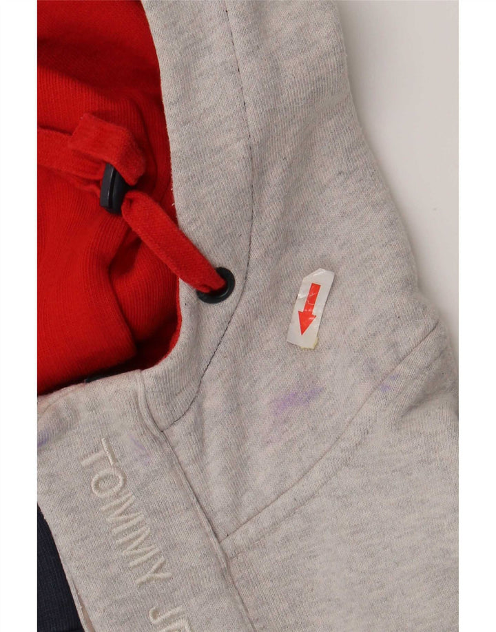Tommy Hilfiger Suéter masculino com capuz e gola com botão médio azul marinho bloco colorido