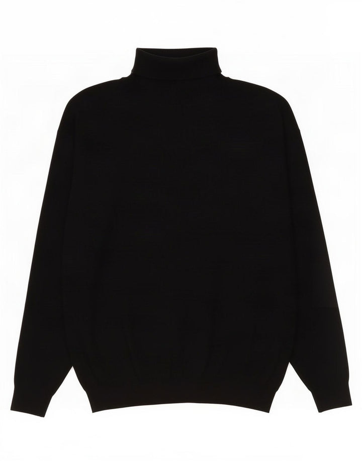 Zara Suéter masculino com gola redonda grande preto