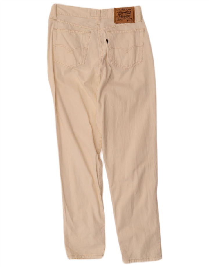 Jeans retos femininos LEVI'S W34 L30 algodão branco