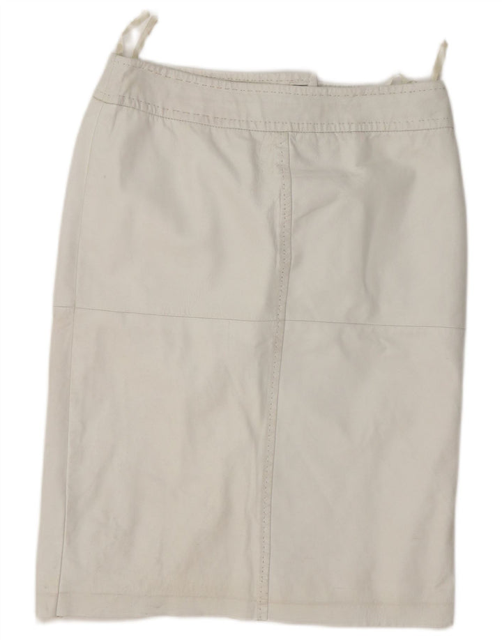 Saia feminina de couro Madeleine média W30 branca