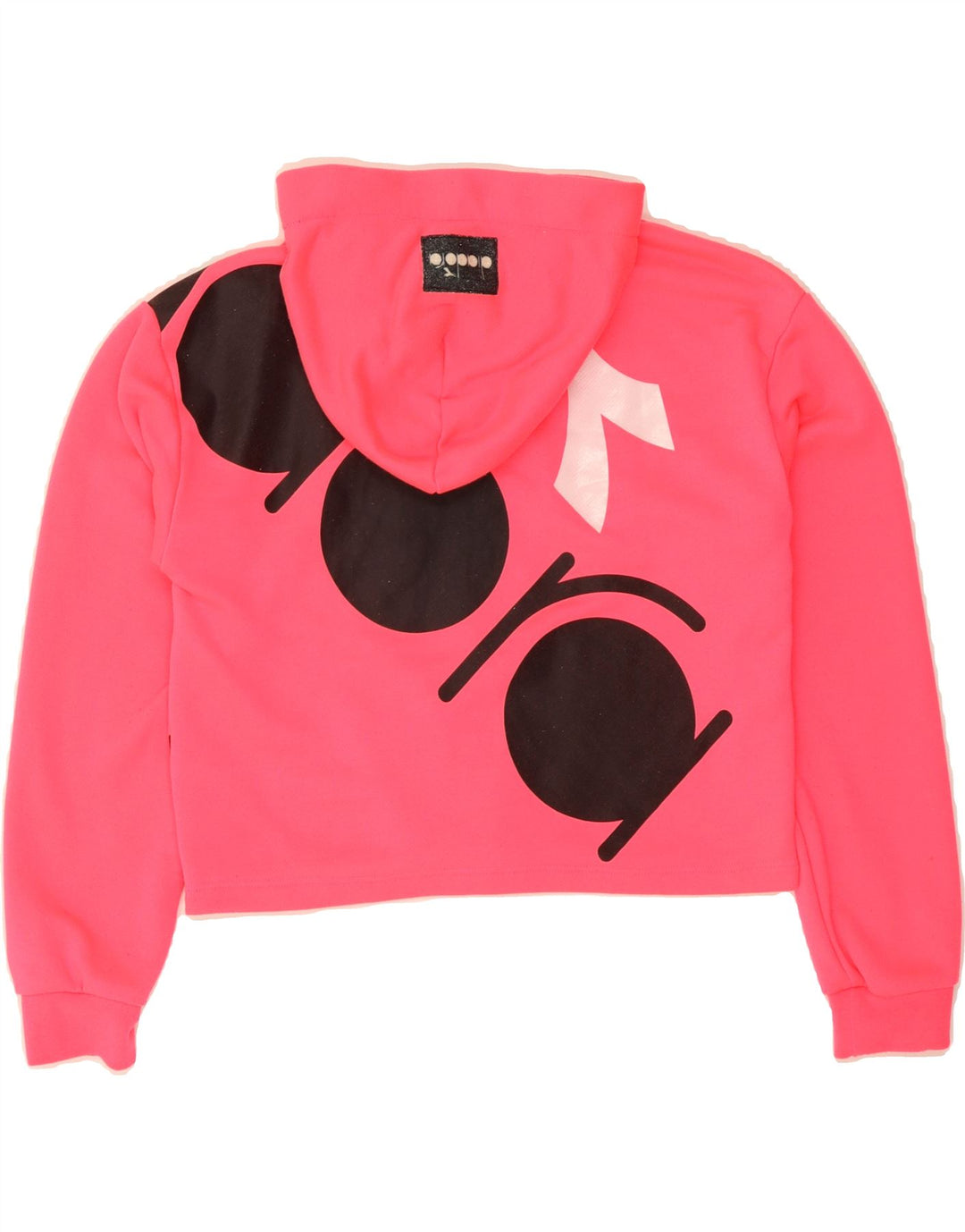 DIADORA Girls Graphic Hoodie Jumper 13-14 Years Pink Vintage Diadora and Second-Hand Diadora from Messina Hembry 