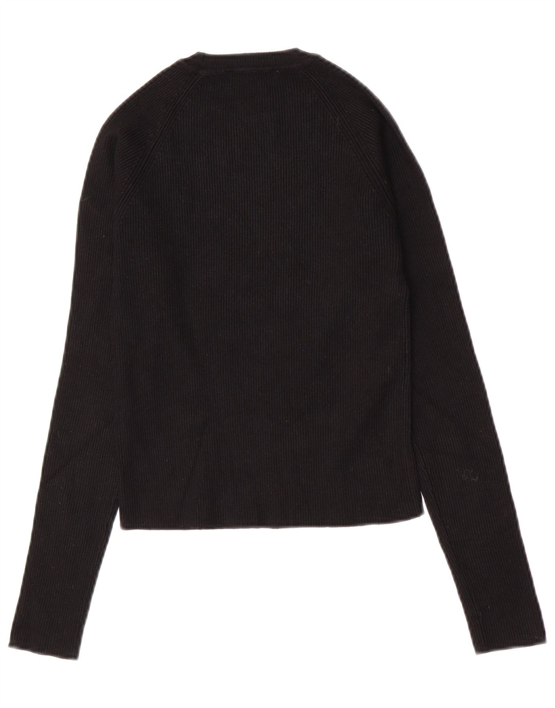 Zara Womens Crop Top Manga Longa Reino Unido 12 Médio Preto