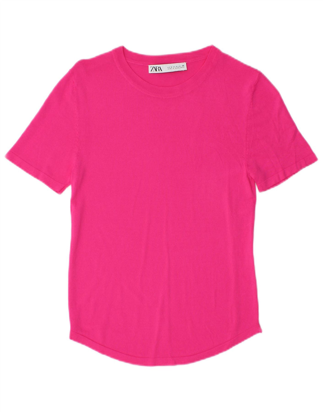 Camiseta feminina Zara UK 8 pequena rosa
