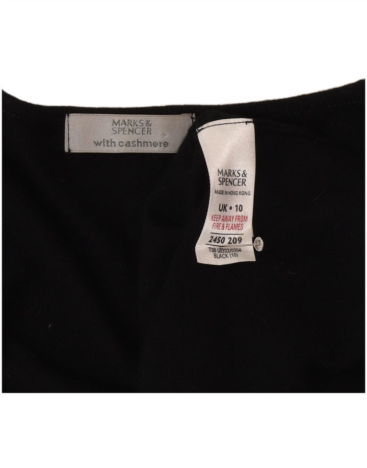 Suéter cardigã feminino Marks & Spencer Reino Unido 10 pequeno preto viscose