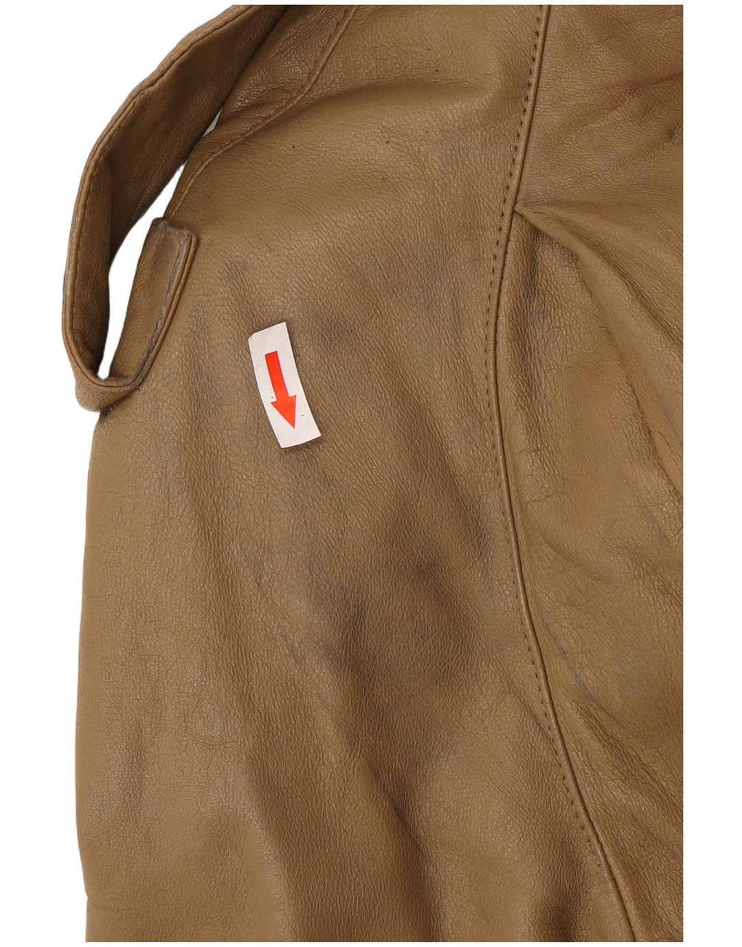 Casaco impermeável masculino de couro vintage IT 46 couro marrom pequeno