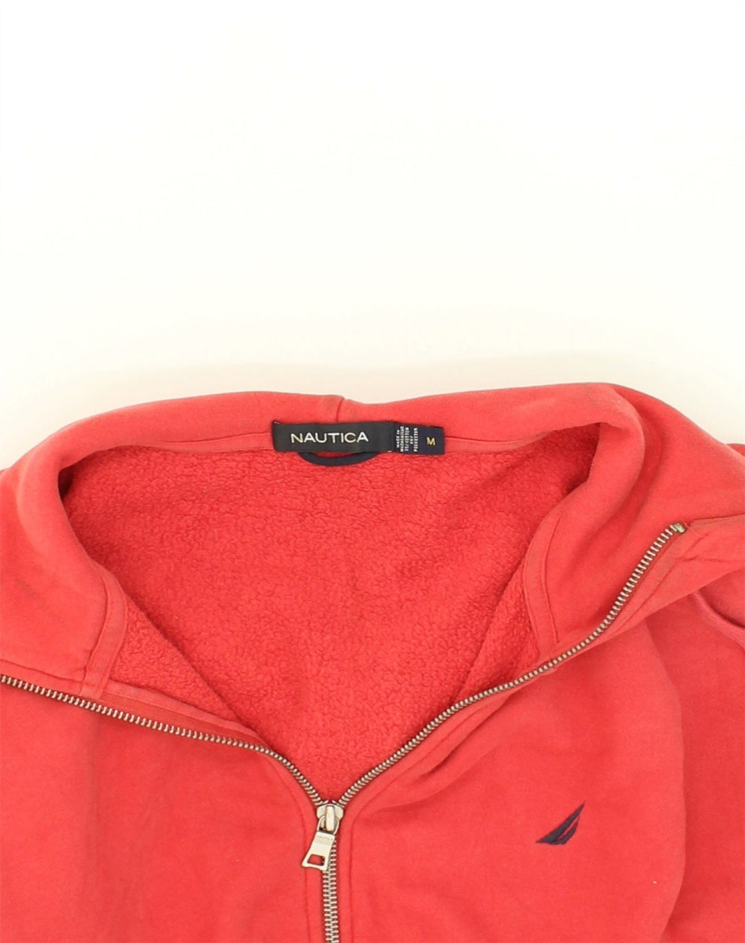 NAUTICA Mens Zip Hoodie Sweater Medium Red Cotton | Vintage Nautica | Thrift | Second-Hand Nautica | Used Clothing | Messina Hembry 