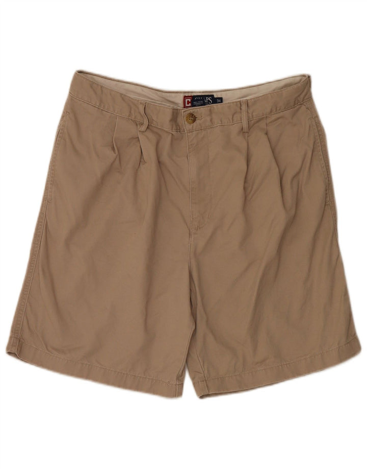 Shorts masculinos Chaps Pegged Chino W34 grande algodão bege