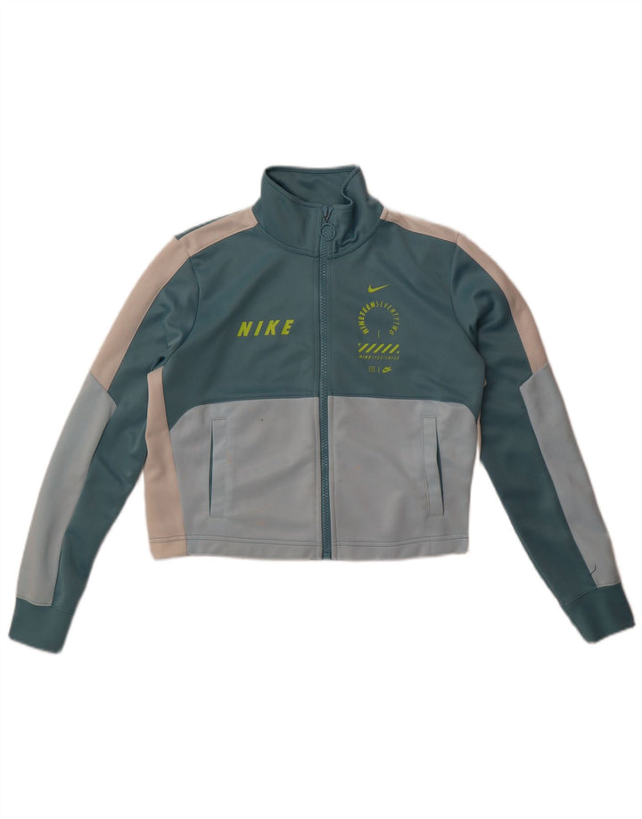 Nike feminino oversized gráfico agasalho top jaqueta reino unido 10 pequeno azul