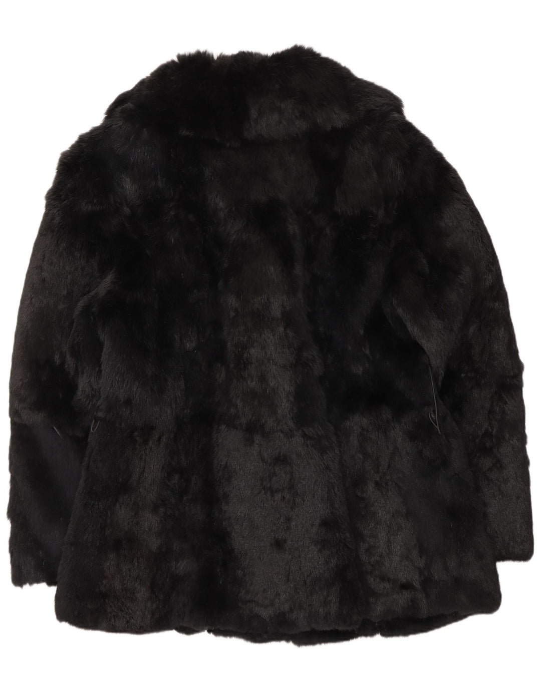 Jaqueta de pele feminina vintage UE 48 2XL pele real preta