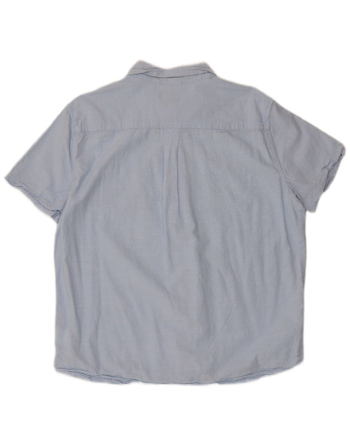 EDDIE BAUER Camisa masculina de manga curta grande algodão azul