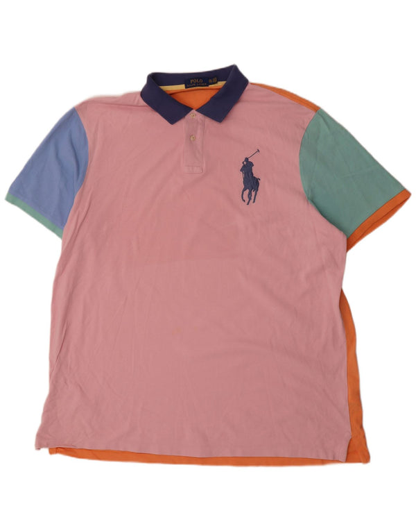Polo masculino Ralph Lauren 2XL multicolorido Colourblock clássico