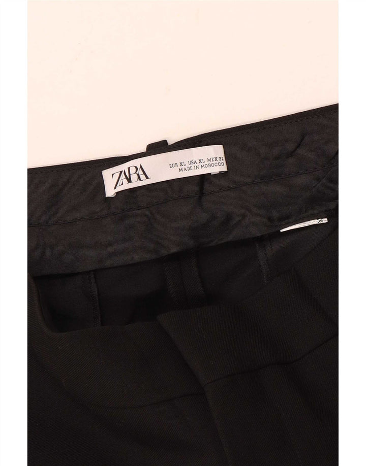 Zara Calça capri feminina de cintura alta XL preta