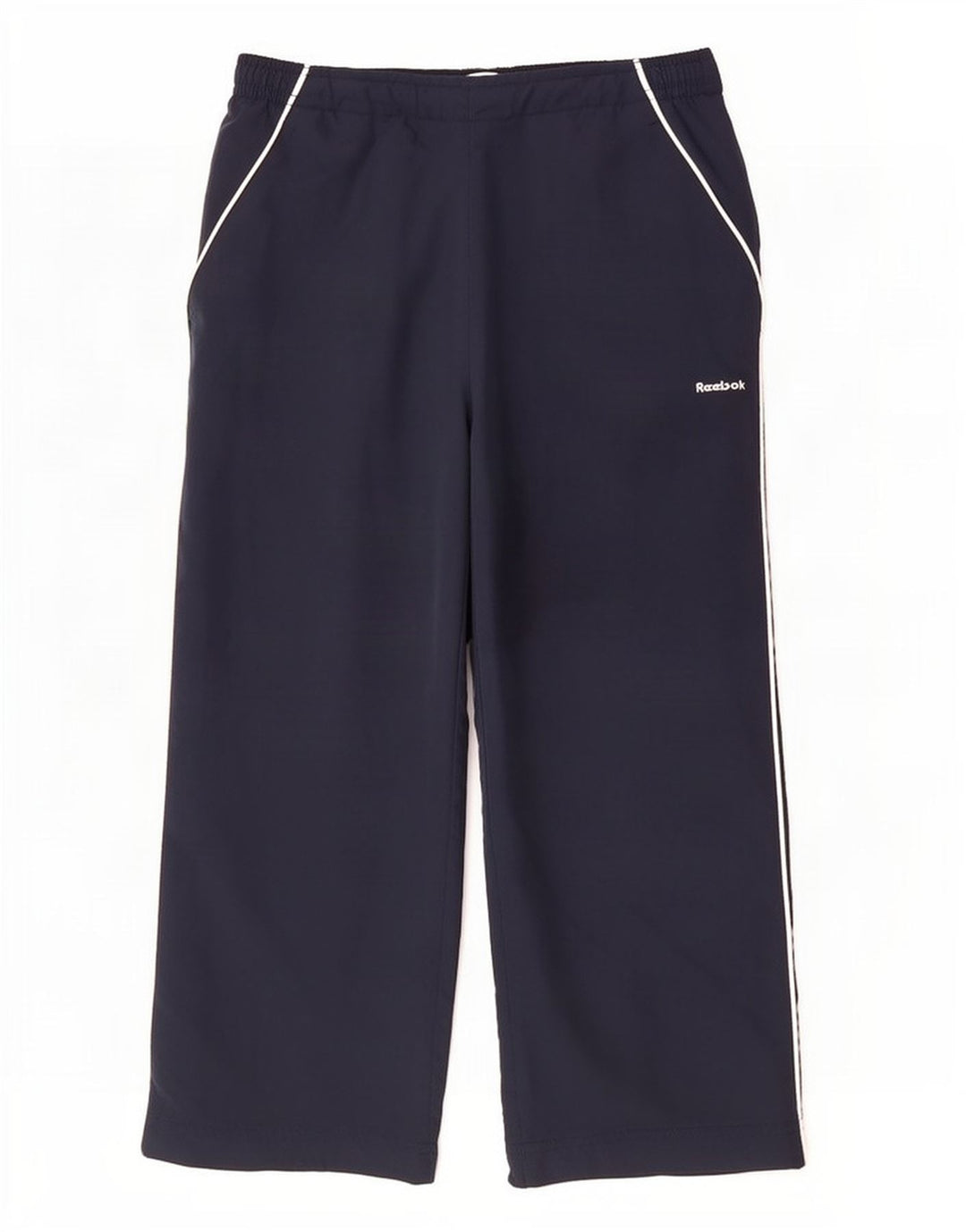 Reebok Womens Capri Calças de treino UK 10 Pequeno Poliéster Azul Marinho