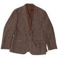 Jaqueta blazer masculina de 2 botões Four Seasons Reino Unido 48 4XL lã espinha de peixe marrom