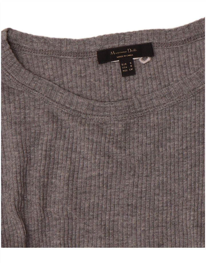 Top feminino Massimo Dutti manga comprida UK 8 pequeno cinza