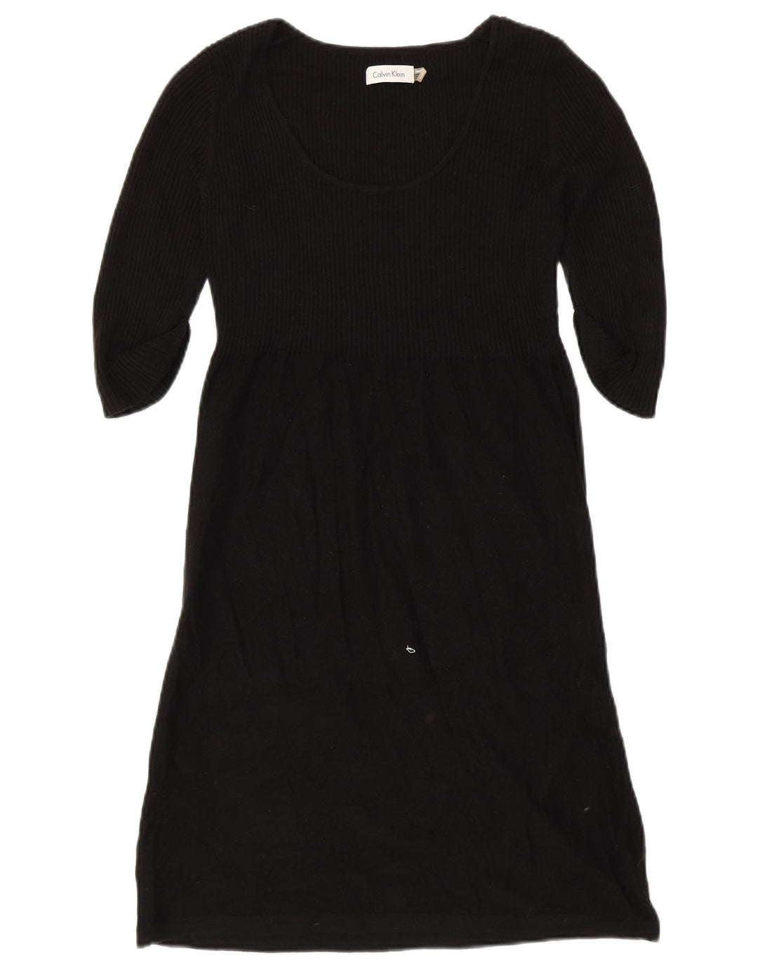 Vestido jumper feminino CALVIN KLEIN manga 3/4 Reino Unido 10 pequeno acrílico preto